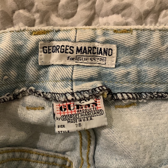 VTG Guess Georges Marciano white washed torn jeans - Picture 4 of 6